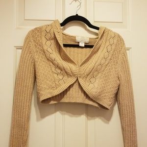 American Eagle Outfitters cropped gold sweater
